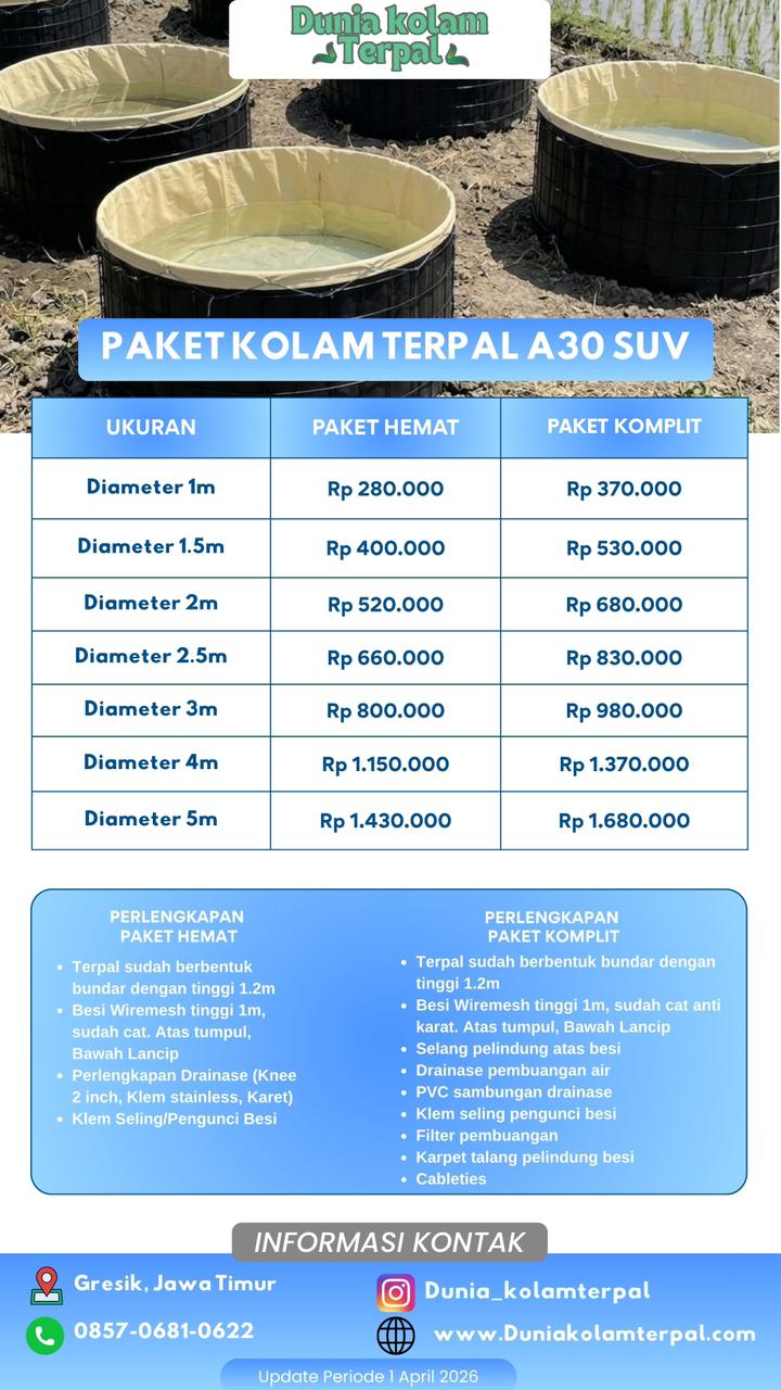 Paket Kolam Terpal A30 SUV